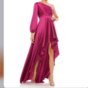 High Low One Shoulder Flowy Gown